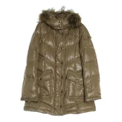 BURBERRY BLUE LABEL (バーバリーブルーレーベル) 裏地ノバチェック タヌキファー フーデッド ダウンコート ブラウン レディース FRF02-620-40