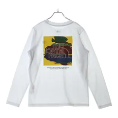 THE NORTH FACE (ザノースフェイス) DEGITAL BOX LOGO L/S TEE バックデジタルボックスロゴプリントTシャツ 長袖クルーネックカットソー レディース ホワイト NTW82487