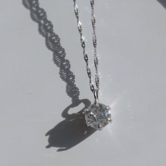 34-39】一粒ダイヤモンド ネックレス D0.32ct - メルカリ