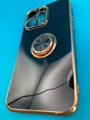 iPhone14 Pro Max 対応 リング付きケース ゴールドフレーム 鏡面仕上げ 高級感