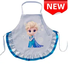 ⭐新品⭐アナと雪の女王 エルサ プリンセス エプロン 48×49cm 子供用 キッズ 女の子 料理 お手伝い 可愛い フリル付き 撥水加工 プレゼント ギフト
