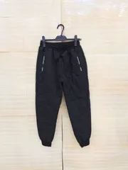 【未使用】【サイズは商品説明参照】裏起毛パンツ レディース 防寒パンツ 厚手 裏ボア スウェットパンツ 裾リブ/ブラック/L  Y-116