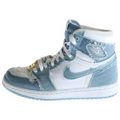 NIKE (ナイキ) WMNS AIR JORDAN 1 HIGH OG DENIM ウィメンズ エアジョーダン1 OG デニム ハイカットスニーカー レディース ホワイト/ブルー US7/24cm DM9036-104