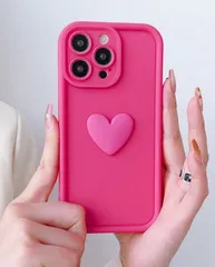 ハートが可愛い iPhone15 iPhone15 Plus  iPhone15Pro Pro Max スマホケース 全方位保護 3Dハート ピンク