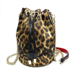 【美品】　Christian Louboutin　クリスチャンルブタン　ミニバケットバッグ　マリージェーン　チェーンバッグ　ヒョウ柄　（55445）のサムネイル