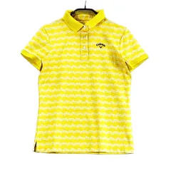 サイズ：S CALLAWAY キャロウェイ  半袖ポロシャツ ボーダー柄 イエロー系 [240101583233] ゴルフウェア レディース ストスト