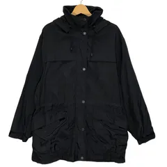 LONDON FOG/ロンドンフォグ ナイロンジャケット エルボーパッチ フリースライナー フード取外し ジャケット ウエストドローコード オーバーサイズ メンズ XL ブラック