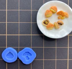 ミニチュアフードシリコンモールド  ぷち栗さん型   ぷちきのこさん 型   粘土型 ドールハウス