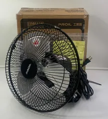 s592【操作確認済・訳アリ】工業用扇風機 壁掛け型 25cm FHA252 動作確認済み 羽根キズあり 本体美品 送料無料 即購入OK 早い者勝ち プロイル アルミ羽根 旋回首振り キッチン対応 強力送風 人気