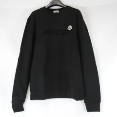 極美品『USED』 MONCLER【モンクレール】 ブラック 黒 スウェット トレーナー コットン ロゴ メンズ ハイブランド シンプル