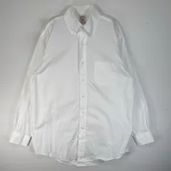 古着 ブルックスブラザーズ Brooks Brothers 長袖シャツ MADISON ボタンダウン 胸ポケ M  ホワイト 無地 メンズ