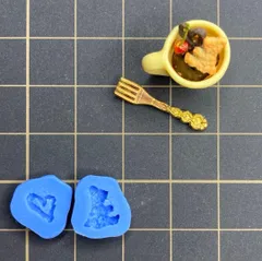 ミニチュアフードシリコンモールド  ぷちはーとさん型 ぷちくまさん型    粘土型 ドールハウス