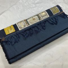 B 未使用品 しつけ付 正絹 反物 本場塩澤 塩沢絣 黒 二反分 