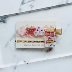 ハンドメイド【luminous】カラーヘアピン・ピンク　＊No.1