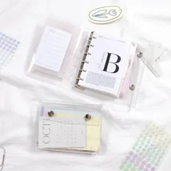 シール帳 バインダー A6 M5 A7 3サイズ クリア シールバインダー 透明 シール帳 ダブルボタンデザイン PVC 防水 黄ばみ防止 手帳 女の子向け 手帳・アルバム・収納用 DIY活用 推し活グッズ