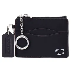 コーチ コインケース COACH コーチトピア Coachtopia スムースレザー ロゴ キーリング付き ウェイビー カードケース IDケース 小銭入れ ブラック CQ861