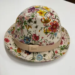 ◾︎ 【GUCCI】グッチ フローラ 花柄 キャンバス ハット 帽子 レザーバンド