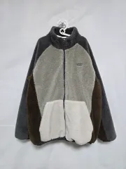 ZARA チャコール ベージュ キルティング フリース ジップアップ ジャケット レディース 90-95 1210