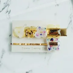 ハンドメイド【luminous】カラーヘアピン・イエロー　＊No.2