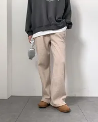 (モデルカット)ウィンター起毛イージーパンツ(ストレートパンツ, ワイドパンツ, 冬, デイリー)