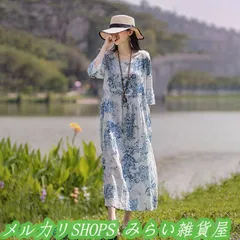 ワンピース 春 ワンピ ロングワンピース レディース 秋 膝丈 7分丈袖 体型カバー Aライン 綿 花柄 レトロ プリント 新作 ゆったり シンプル1111