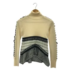 Mame Kurogouchi / マメクロゴウチ | Exotic Pattern Peplum Knit エキゾチックパターン ペプラムニット | 1 | ホワイト / ブラック | レディース