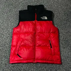 THE NORTH FACE 700 ヌプシ ダウン ベスト レッド/ブラック 戦闘用