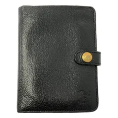 IL BISONTE / イルビゾンテ | レザー ロゴ カードケース コンパクトウォレット 財布 / ユニセックス | ブラック | メンズ