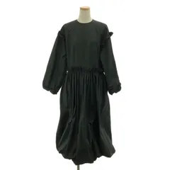 【美品】  noir kei ninomiya / ノワールケイニノミヤ | 2023AW | ポリエステル 立体 ギャザー ボリューム ドレス ワンピース | S | ブラック | レディース
