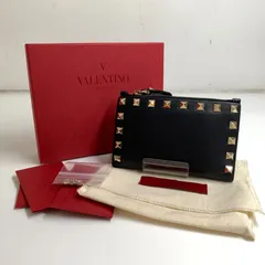 f001 B VALENTINO スタッズコイン＆カードケースBK ブラック　黒 ヴァレンチノ 保存袋 箱入りのサムネイル