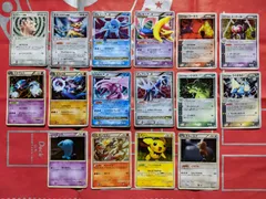 ピクシーex、エネコロロex、メタグロス、ルカリオ、グレイシアLV.X、クレセリアLV.X、パルキアLV.X、ディアルガLV.X、マグマ団のコータス、ネンドール、アクア団のノクタス、ライボルト、ソーナンス、キュウコン、ピチュー、ヨルノズク キラ16枚まとめ売り