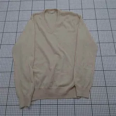 ◇ ⊇ ユニクロ カシミヤVネックセーター Mサイズ ベージュ系 メンズ E  【1510240016369】