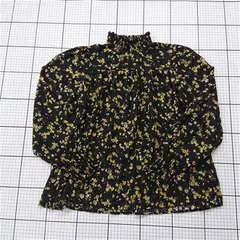 ◇ ⊂ ジーナシス JEANASIS JS063107MC 花柄ハイネックブラウス ブラック系 レディース F E  【1510290001148】