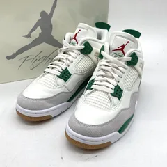 NIKE SB ナイキ AIR JORDAN 4 Retro SP Pine Green スニーカー DR5415-103 美品 ハイカット 箱付き メンズ 26.5cm ホワイト グリーン 靴 B15440◆