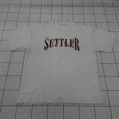 ◇ ⊂ タケオキクチ tk.TAKEO KIKUCHI SETTLERロゴプリントTシャツ メンズ Mサイズ ホワイト系 E  【1510290012229】