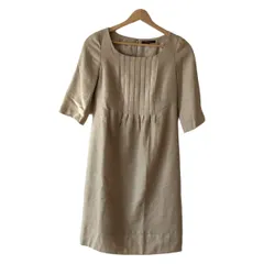 23区(ニジュウサンク) ワンピース サイズ32 XS レディース - ベージュ クルーネック/半袖/ひざ丈