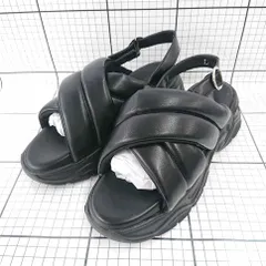 ◇ ⊂ ジェリービーンズ JELLY BEANS クロスベルト厚底サンダル ブラック系 L レディース E  【1510290015848】