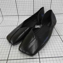 ◇ Θ アメリ AMELY スクエアトゥレザーパンプス ブラック系 22.5cm レディース E  【1511060033000】