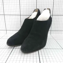 ◇ ⊇ 銀座かねまつ GINZA Kanematsu スエード ショートブーツ ブラック系 レディース 23.5 E  【1511110045977】