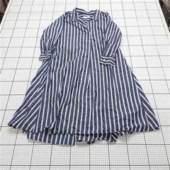 ◇ Θ ワンピース シンプリシテエ SIMPLICITE ストライプシャツワンピース コットン ネイビー系 レディース E  【1511110046325】