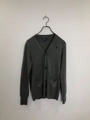 R00647｜ポロラルフローレン｜Polo Ralph Lauren｜カーディガン cardigan｜グレー gray 灰色｜ウール wool｜ポニー刺繍｜古着｜90S｜Y2K｜ヴィンテージ｜一点物｜大人気｜メンズ｜アメカジ｜フォロー割あり
