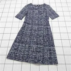 ◇ Θ ワンピース ロートレアモン LAUTREAMONT ツイード調ワンピース ネイビー系 40 レディース E  【1511110046417】