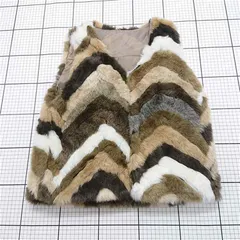 ◇ ⊇ ザンパ ZAMPA フェイクファーベスト Mサイズ ベージュ系 レディース E  【1511110048244】