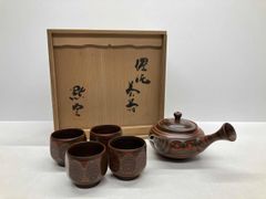 青九谷 酒器 壹組 蓋付徳利 盃洗 盃 共箱 酒器 - メルカリ