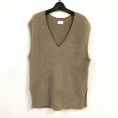 【green label relaxing】グリーンレーベルリラクシング/ニットベスト/フリーサイズ/フォックス毛混