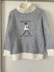 美品　長袖ニットトップス　ライトグレー　F