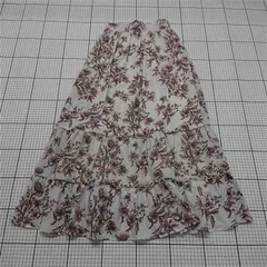 ◇ ⊂ AnMILLE アンミール 花柄 ロング フレア スカート サイズF ホワイト系 レディース E  【1511120008870】