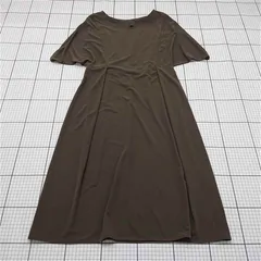 ◇ ⊂ ROPE' ロペ シンプル Vネック 半袖 膝丈 ワンピース サイズ36 カーキ系 レディース E  【1511120008801】