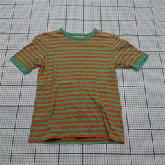 ◇ ⊂ BEAMS BOY ビームス ボーイ ボーダー 半袖 Tシャツ カットソー サイズ オレンジ系グリーン系 レディース E  【1511120011375】