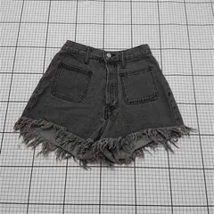 ◇ ⊂ ジュエティ jouetie フリンジデニムショートパンツ ブラック系 M レディース E  【1511120016110】
